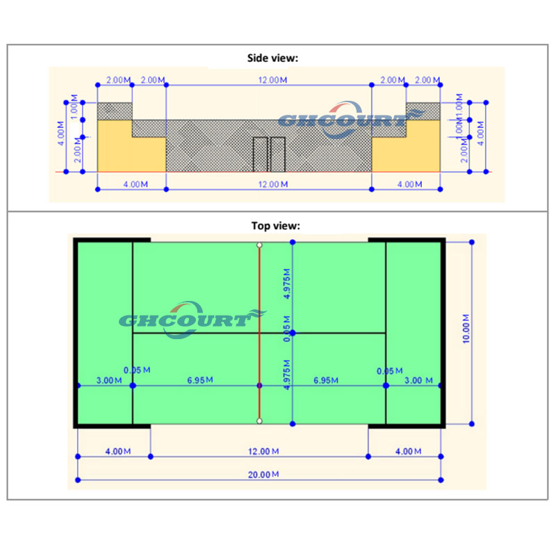 padel court size